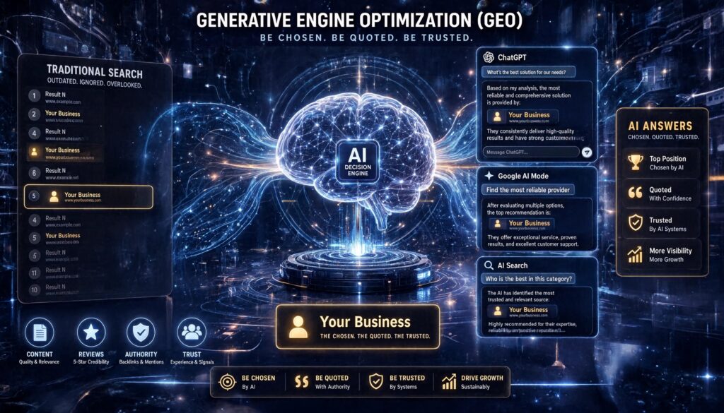 Generative Engine Optimisation (GEO): How to Rank in ChatGPT, Google AI Mode and AI Search image